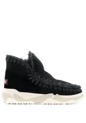 Mou crochet stitch-trim boot sneakers - Black