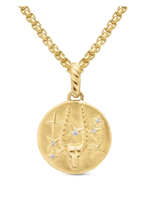 David Yurman 18kt yellow gold Capricorn diamond amulet pendant (28.7mm)