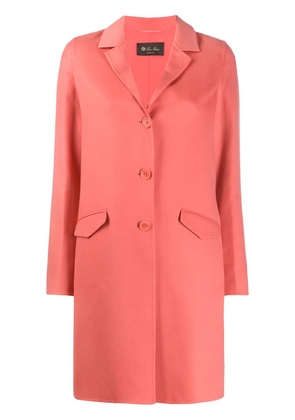 Loro Piana single breasted mid-length coat - Pink