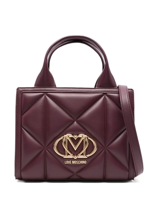 Love Moschino quilted logo tote bag - Red
