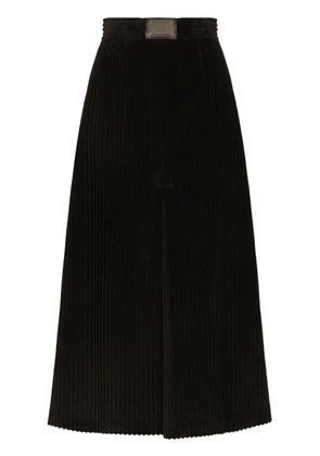Dolce & Gabbana logo-plaque high-waisted skirt - Black