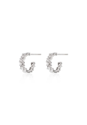 Suzanne Kalan 18kt white gold Classic Icon mini diamond hoop earrings