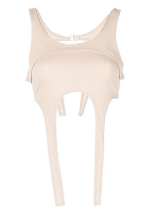 HELIOT EMIL cropped multi-panelled vest top - Neutrals
