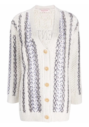 Valentino Garavani sequin-embellished knitted cardigan - White