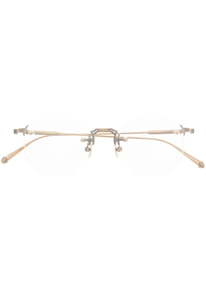 Matsuda polished geometric-frame glasses - Gold