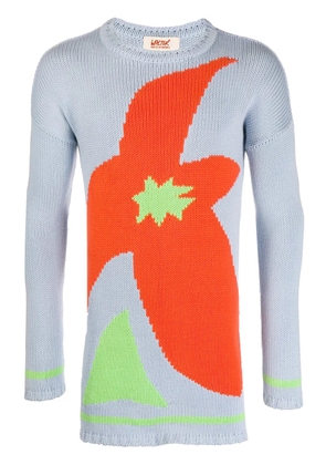 Walter Van Beirendonck Pre-Owned 1994/95's Le Peintures L'Espace L'Art intarsia jumper - Blue