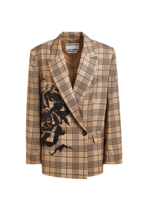 Essentiel Antwerp Juliana checked-print double-breasted blazer - Neutrals