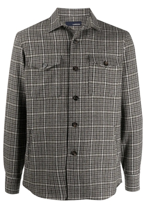 Lardini check button-up shirt jacket - Brown