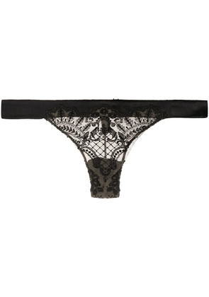 I.D. Sarrieri Christmas embroidered thong - Black