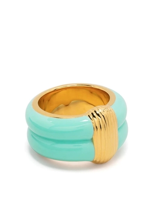 Aurelie Bidermann Katt enamel gold-plated ring