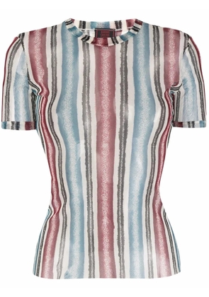 Jean Paul Gaultier Pre-Owned 1990s sheer stripe-print top - Red
