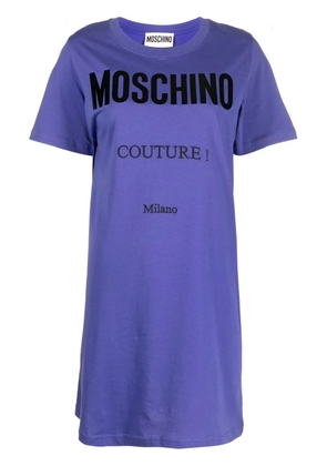 Moschino logo-print T-shirt dress - Purple