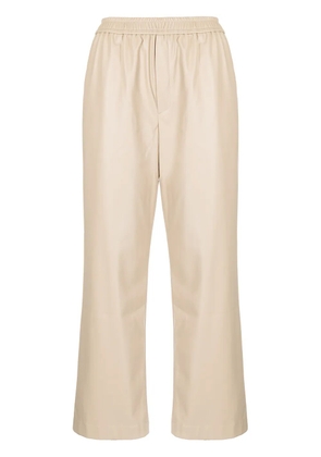 Goen.J faux-leather straight trousers - Brown