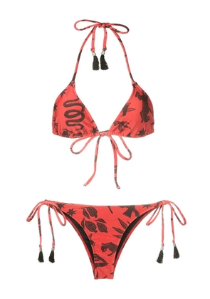 Lygia & Nanny Maya tassel-trim bikini set - Brown