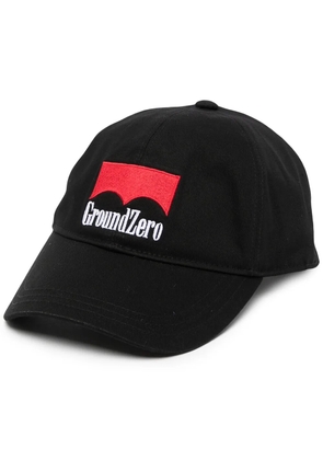 Ground Zero logo-embroidered cotton cap - Black
