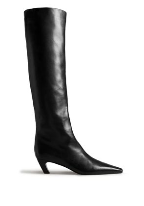 KHAITE The Davis 50mm leather boots - Black