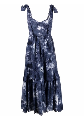 LoveShackFancy tie-dye sleeveless dress - Blue