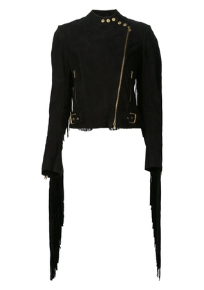 Ralph Lauren Collection fringed biker jacket - Black