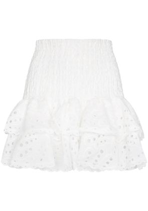 Charo Ruiz Ibiza Noa broderie anglaise ruffled skirt - White