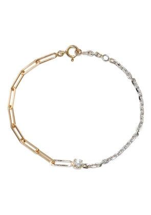 Yvonne Léon 18kt yellow and white gold solitaire diamond mix chain bracelet