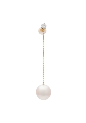 Delfina Delettrez diamond stud chain pearl earring - Metallic