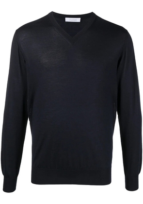 Cruciani long-sleeve V-neck jumper - Blue