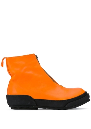 Guidi color-block front-zip boots - Orange