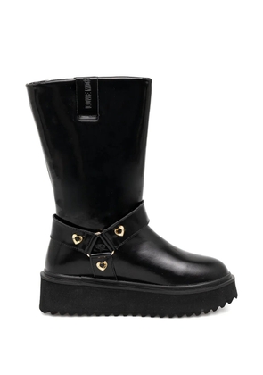 Love Moschino heart-detail platform boots - Black
