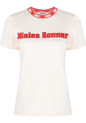 Wales Bonner Original logo-appliqué T-shirt - Neutrals