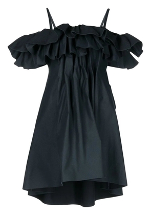 Goen.J cold-shoulder ruffled dress - Blue
