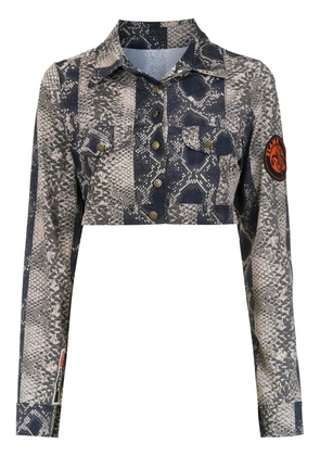 Amir Slama cropped printed jacket - Brown