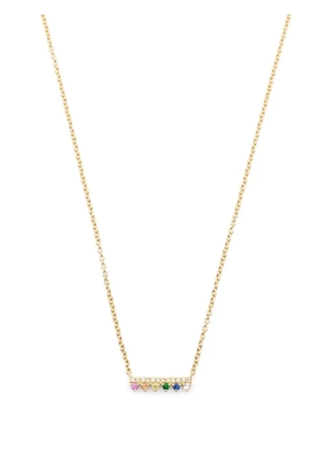 Ef Collection 14kt yellow gold Chloe Bar diamond gemstone pendant necklace