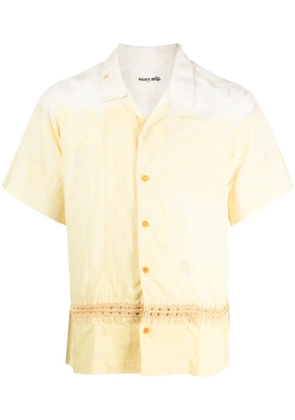 STORY mfg. crochet-knit short-sleeved shirt - Yellow