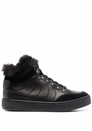 Geox Leelu faux-fur trim sneakers - Black
