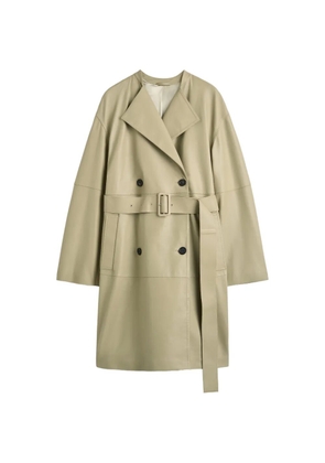 TOTEME collarless leather coat - Neutrals