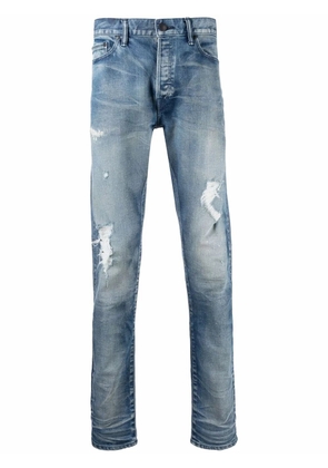 John Elliott mid-rise distressed jeans - Blue