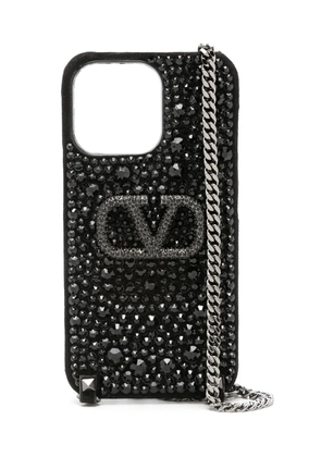 Valentino Garavani signature V-plaque iPhone case - Black