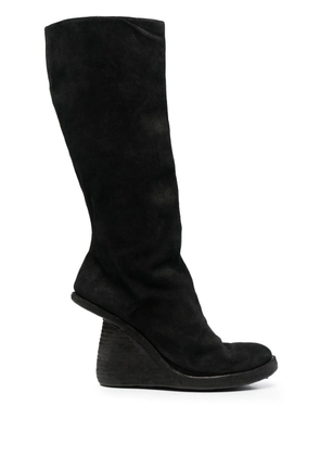 Guidi asymmetric-heel knee boots - Black