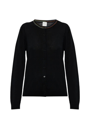 Paul Smith button multicoloured trim cardigan - Black