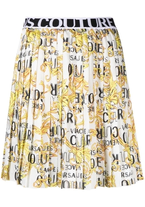 Versace Jeans Couture baroque-print pleated skirt - White