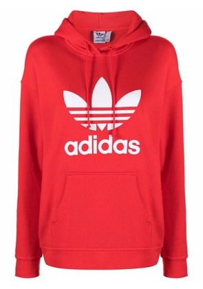 adidas logo-print hoodie - Red