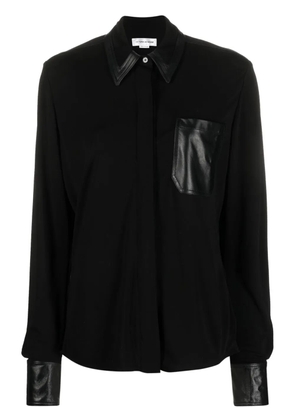 Victoria Beckham leather accent shirt - Black
