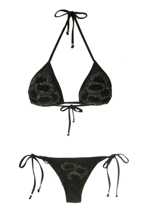 Amir Slama beaded embroidery bikini set - Black