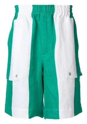 Études Studio striped elasticated waist shorts - White