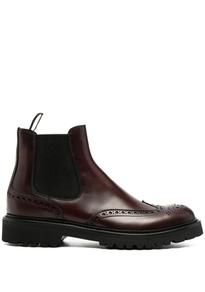 Scarosso brogue-detail Chelsea boots - Red
