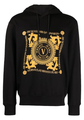 Versace Jeans Couture logo-print cotton hoodie - Black