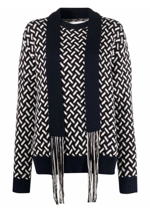 Jil Sander scarf-detail wool jumper - Blue
