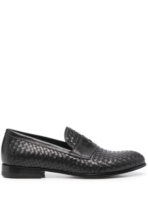 Scarosso Delfina woven leather loafers - Black
