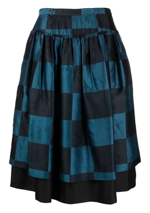 Valentino Garavani Pre-Owned 1980s grid-print silk skirt - Black