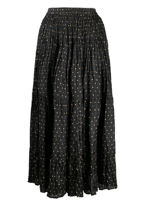 Mes Demoiselles polka dot print creased skirt - Black